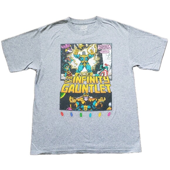 Thanos The Infinity Gauntlet Size Large Mens Gray Marvel T-Shirt Grey - Picture 1 of 5